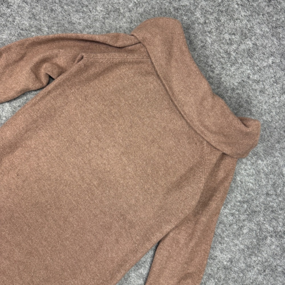 ASOS Womens Brown Cowl Neck Knit‎ Sweater Mini Dress Zipper Cuffs US 10
